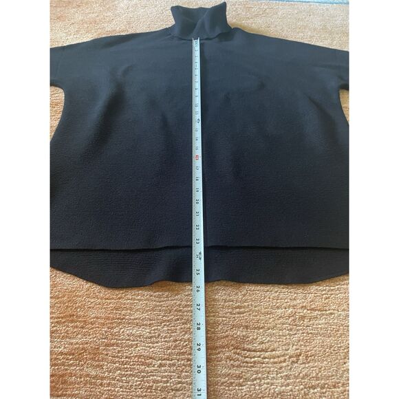 Cupio Black Ribbed Oversized Turtleneck Tunic Sweater Women’s Size Large - Picture 4 of 7